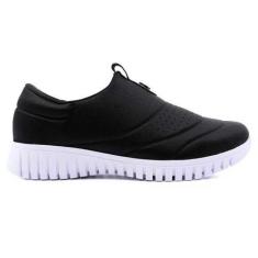 Imagem de Tênis Feminino Slip On Elastano Preto Usaflex Ae2229