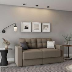 Imagem de Sofá 3 Lugares Retrátil Dresden Suede Bege 180 Cm - Mobly