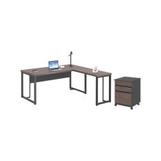 Imagem de Mesa Em L Com Arquivo Arruda Freijó Preto