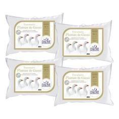 Imagem de Kit 4 Travesseiros Daune Alto Padrão 100% Plumas