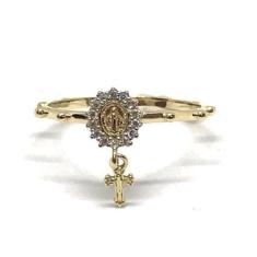 Imagem de Anel de ouro 18k Terço com pingente - Elegancy Joias