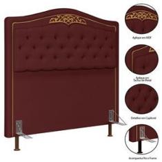 Imagem de Cabeceira Cama Box Casal Queen 160cm Imperial J02 Suede Vinho - Mpozenato
