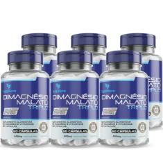 Imagem de Kit Com 06 - Dimagnésio Malato Triplo (Malato, Bisglicinato e Cloreto de Magnésio) 60 Caps 600mg TuttiFlora