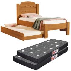 Imagem de Cama Bibox Bicama Cama Auxiliar 2 Colchão D20 Laís Reforçada - B&A Ben