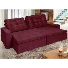 Imagem de Sofá Tunísia 2,90 Mts Retrátil E Reclinável Pluma Vinho