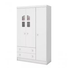 Imagem de Guarda Roupa Infantil 3 Portas 2 Gavetas Amore Branco Janela