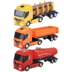 Imagem de Brinquedo Caminhão Grande Bombeiro Tanque Caçamba Carga Tora Profissõe