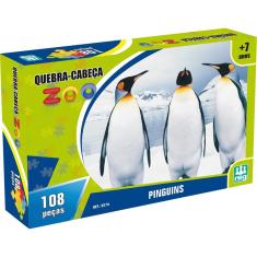 Imagem de Quebra Cabeça Pinguins 108 Peças p/ Crianças Nig Brinquedos
