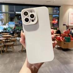 Imagem de Capa de telefone de silicone de cor sólida para iPhone 11 12 13 14 15 Pro Max XS X XR 7 8 14 6 Plus SE 2020 Capa de proteção de lente de câmera, branca, para iPhone 14 Plus