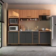Imagem de Cozinha Modulada Havana 05 Peças com 11 Portas e 02 Gavetas Rovere/Grafite
