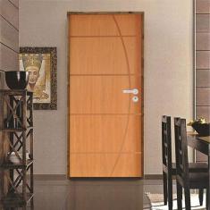 Imagem de Kit Porta de Madeira 210x82cm Batente 14cm Fechadura Stilo Belissima 5 Rodam Imbuia
