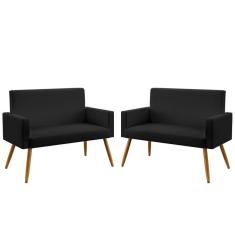 Imagem de Kit 2 Poltronas Namoradeiras Vega Couro Artificial  Aradecor