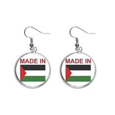 Imagem de Brincos de prata feitos na Palestina Country Love Ear pendentes joia feminina