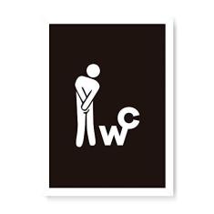 Imagem de Arte Maníacos Quadro Decorativo Apertado Banheiro Masculino - 23x16,25cm (Moldura caixa em laca )