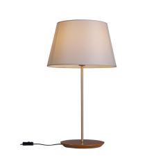 Imagem de Abajur De Mesa Slim 68cm Castanho Cúpula Algodão Cru