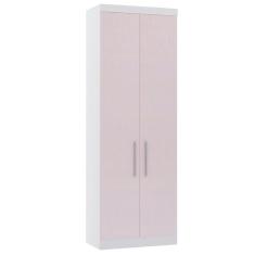 Imagem de Guarda Roupa Modulado 79cm 2 Portas Alpes Luciane Móveis Branco Pf Com Rosa Pf