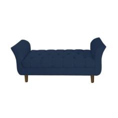 Imagem de Recamier Estofado Para Hall de Entrada 140 cm Grécia Suede Azul Marinh