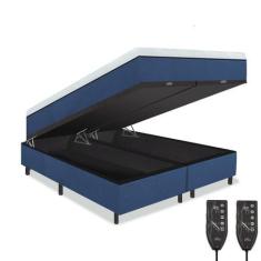 Imagem de Cama Box Baú e Colchão Magnético Massageador - Eco New Premium, Azul, 
