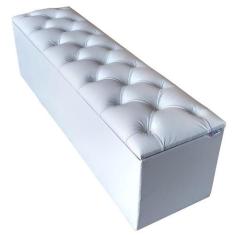 Imagem de Recamier Baú Capitonê Branco  Casal 140 X 37 X 50 - Rbl