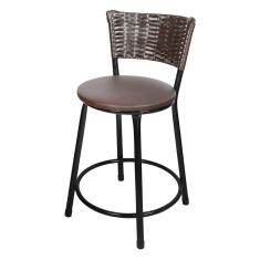 Imagem de Banqueta Baixa Para Cozinha Hawai Café Assento Marrom