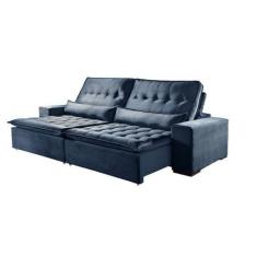 Imagem de Sofá 4 Lugares Retrátil E Reclinável Elegance 2.50M Veludo Azul Sierra