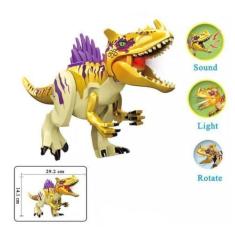 Imagem de Boneco Blocos De Montar Dinossauro Yellow Som Luz Exclusivo - Mega Blo