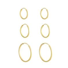 Imagem de Kit Brinco 3 Pares Argolas De Ouro 18K Adulto E Infantil - Dr Joias