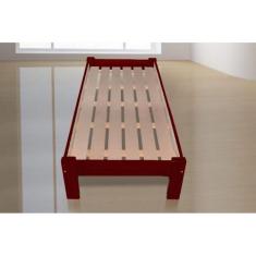 Imagem de Cama De Solteiro Turca De Madeira Maciça Angelim Pedra/Tauari - Cor Mo