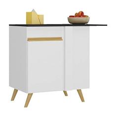 Imagem de Balcão Cozinha de Canto 1 Porta Veneza Multimóveis V3743 Branco/dourado