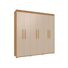 Imagem de Guarda Roupa Casal Milão 100% MDF Pés Madeira Camas Fênix