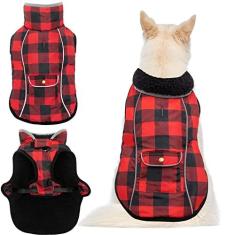 Imagem de Casaco de inverno para cães – Roupas de lã para cães para chuva, neve, vento, clima frio, refletivo, ajustável, à prova d'água, à prova de vento, colete para cães pequenos, médios e grandes, interior e exterior