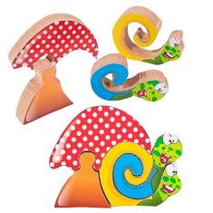 Imagem de Quebra Cabeça Zoo Filhotes Madeira - Caracol - Colorido - 73566 - Maninho Artesanatos