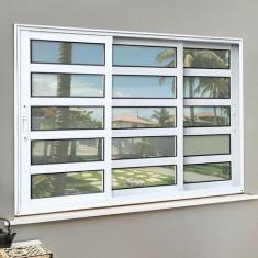 Imagem de Janela Elite Com Travessas 3 Folhas Moveis Sequenciais 100 X 150 Vidro