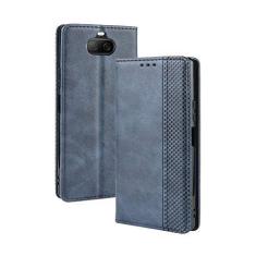Imagem de Capa para Sony Xperia 8, capa flip carteira com suporte de couro para Sony Xperia 8, capa magnética retrô para telefone, capa carteira com compartimentos para cartões