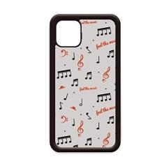Imagem de Notas musicais vermelhas e pretas para iPhone 12 Pro Max Capa para Apple Mini Mobile Case Shell