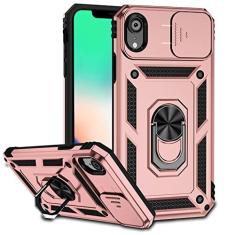 Imagem de Hitaoyou Capa para iPhone xr com capa para câmera, capa para celular iPhone XR, capa para iPhone xr com suporte, grau militar, à prova de choque, resistente, com suporte magnético para carro, capas