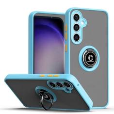 Imagem de Capa de suporte giratório para Samsung S23 FE S23 Ultra S22 S21 FE S21 Ultra S20 S10 Note 20 Ultra 9 8 Capa de anel de dedo, azul celeste, para S20