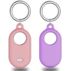 Imagem de Tyanuzz Capa Smart Tag 2 compatível com Samsung Smarttag2, capa protetora de silicone para Samsung Galaxy Smart Tag 2 com chaveiro, suporte antiperda para rastreador GPS para chaves, animais de