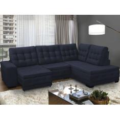 Imagem de Sofá Canto Chaise 5 Lug Retrátil Reclinável 285 Cm Mola Bonnel Pillow