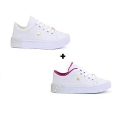 Imagem de Tênis Kit Dois Pares Infantil Escolar Sola Antiderrapante Feminino - K