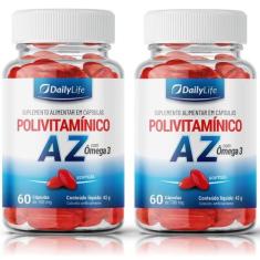 Imagem de Kit 2x Suplemento Polivitamínico AZ com Ômega 3 - 60 Cápsulas Softgel,