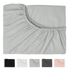 Imagem de Hotella Lençol com elástico 100% microfibra, lençol de baixo com bolso profundo de qualidade de hotel de 137 x 190 cm, protetor de colchão de até 35,5 cm, lavável na máquina e não desbota, ajuste