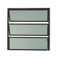 Imagem de Janela de Alumínio Basculante 60x80cm Vidro Mini Boreal Master Brimak Preto