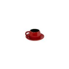 Imagem de Xícara Com Pires 150ml Tropeiro Vermelho Mondoceram Gourmet