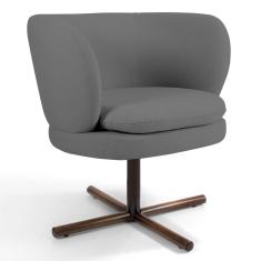 Imagem de Poltrona Decorativa Sala de Estar Melissa Base Xis Giratória C-416 Linho  Escuro - Domi