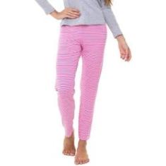 Imagem de Calça Feminina E-Pijama 5116 Viscolycra - Pink Stripes