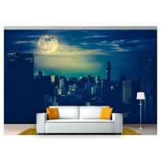 Imagem de Papel De Parede Cidade Prédios Noite Lua 3D 6M² Ncd201