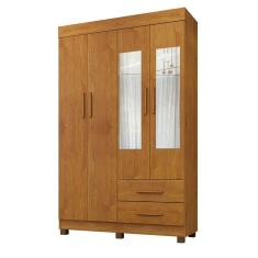 Imagem de Guarda Roupa Solteiro 4 Portas 2 Gavetas Com Espelho Copacabana New Benetil Móveis Cinamomo
