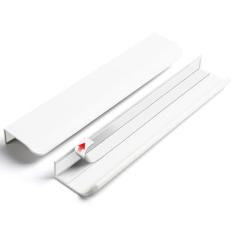 Imagem de BaiNong 5 peças de puxador de dedo com borda adesiva para gaveta oculta puxadores de costura de porta de armário Puxador plano (branco quente) 200 mm/7,87"