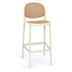 Imagem de Banqueta Alta com Encosto Roma em Polipropileno - Nude